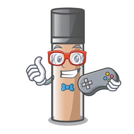 Gamer fondution makeup in shape of mascot vector illustrationのイラスト素材