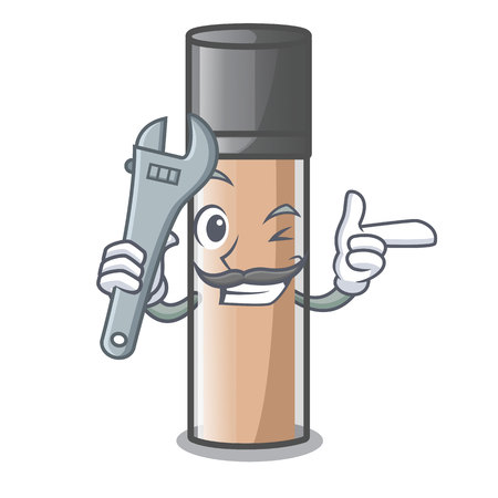 Mechanic faundation makeup in a cartoon bottle vector illustrationのイラスト素材