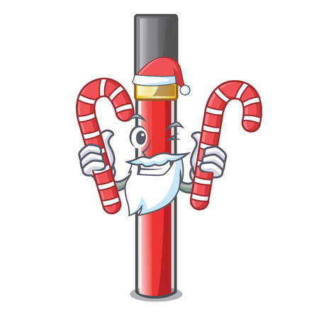 Santa with candy lip gloss above cartoon makeup table vector illustrationのイラスト素材