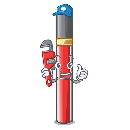 Plumber lip gloss above cartoon makeup table vector illustrationのイラスト素材