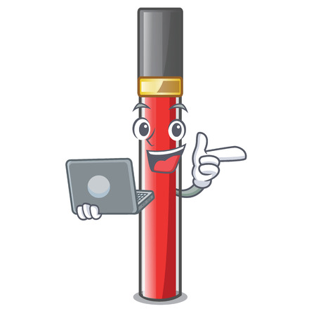 With laptop lip gloss in the cartoon shape vector illustrationのイラスト素材