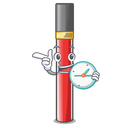 With clock lip gloss isolated in the mascot vector illustrationのイラスト素材
