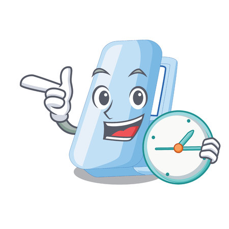 With clock stapplers in the a character box vector illustrationのイラスト素材