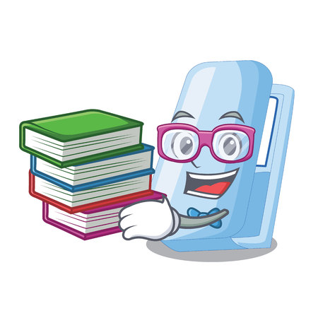 Student with book stapler in a the cartoon wallet vector illustrationのイラスト素材
