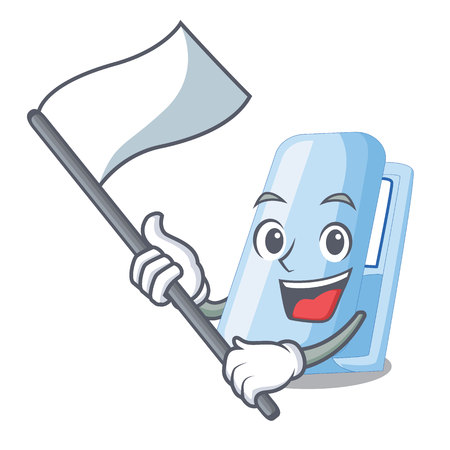With flag stapler in a the cartoon wallet vector illustrationのイラスト素材