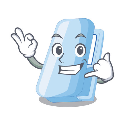 Call me stapler in a the cartoon wallet vector illustrationのイラスト素材