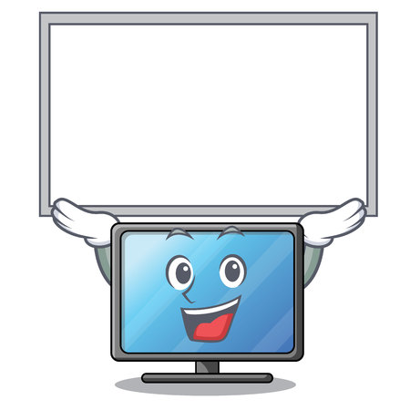 Up board lcd tv cartoon in living room vector illustrationのイラスト素材