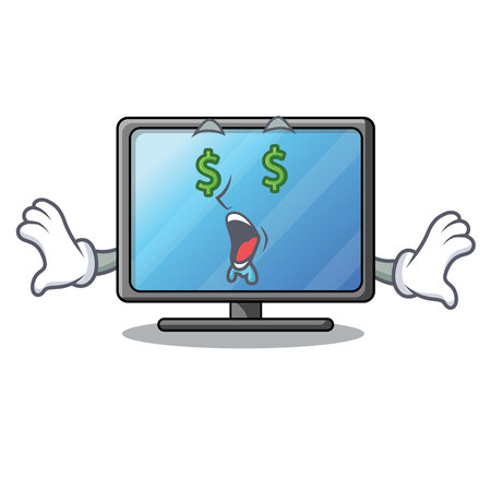 Money eye lcd tv isolated with the character vector illustrationのイラスト素材