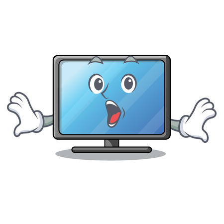Surprised lcd tv in shape of mascot vector illustrationのイラスト素材