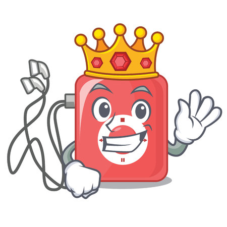 King mp3 player isolated on with mascot vector illustrationのイラスト素材