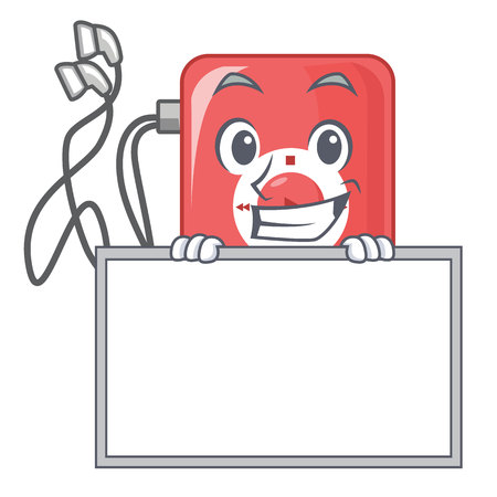 Grinning with board mp3 player in the cartoon shape vector illustrationのイラスト素材