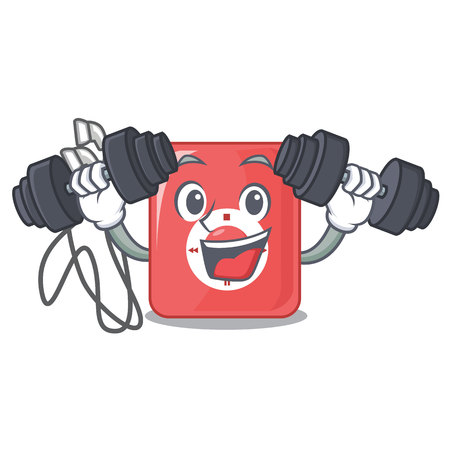 Fitness mp3 player in the cartoon shape vector illustrationのイラスト素材