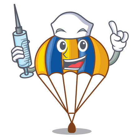 Nurse parachute isolated with in the cartoons vector illustrationのイラスト素材