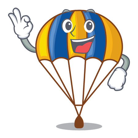 Okay parachute isolated with in the cartoons vector illustrationのイラスト素材
