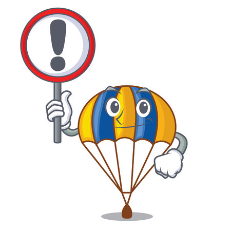 With sign parachute in the shpe of charcter vector illustrationのイラスト素材
