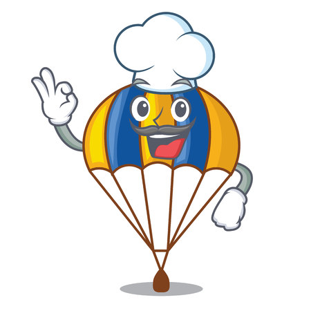 Chef parachute isolated with in the cartoons vector illustrationのイラスト素材