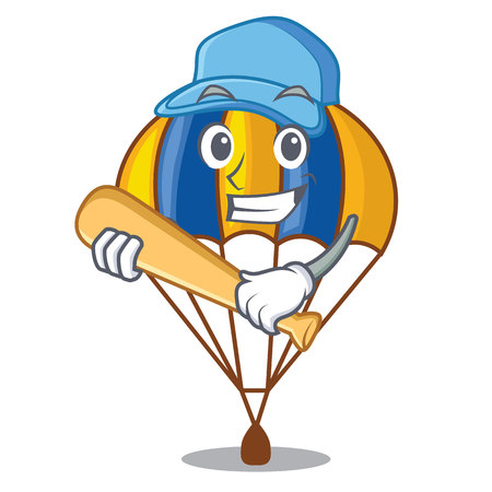 Playing baseball parachute in the shpe of charcter vector illustrationのイラスト素材