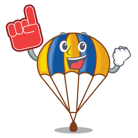 Foam finger parachute in shape of acartoon fuuny vector illustrationのイラスト素材