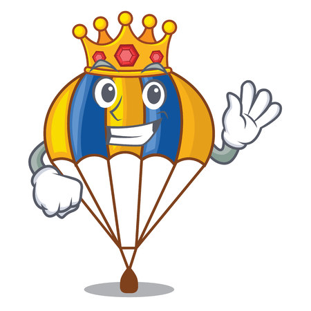 King parachute in shape of acartoon fuuny vector illustrationのイラスト素材