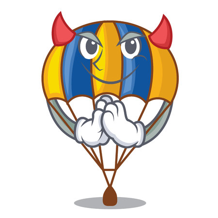Devil flying parachute in the mascot sky vector illustrationのイラスト素材