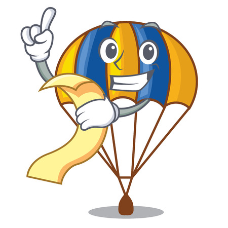 With menu flying parachute in the mascot sky vector illustrationのイラスト素材