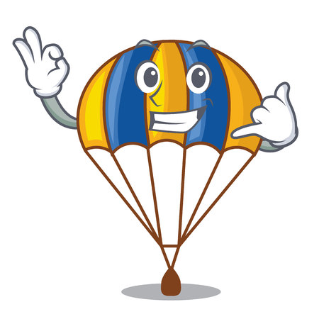 Call me parachute in shape of acartoon fuuny vector illustrationのイラスト素材
