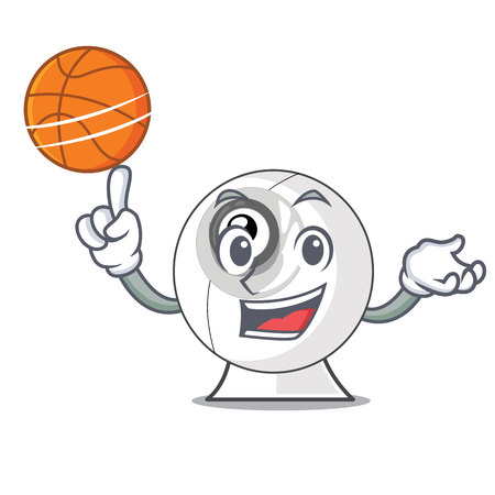With basketball webcam in the shape of mascot vector illustrationのイラスト素材