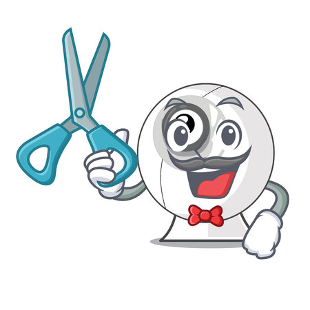 Barber webcam in the shape of mascot vector illustrationのイラスト素材