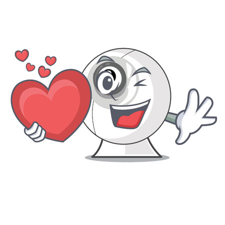With heart webcam is isolated with the cartoons vector illustrationのイラスト素材