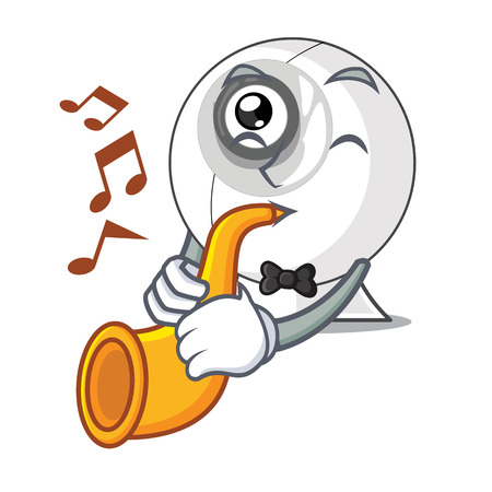 With trumpet webcam is isolated with the cartoons vector illustrationのイラスト素材