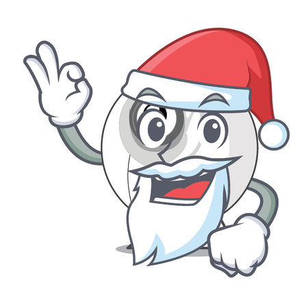 Santa cartoon webcam in funny that shape vector illustrationのイラスト素材