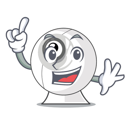Finger cartoon webcam in funny that shape vector illustrationのイラスト素材