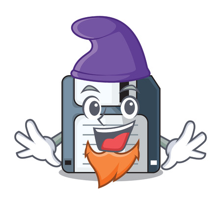 Elf cartoon shape in the floppy disk ve ctor illustrationのイラスト素材