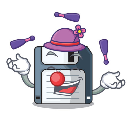 Juggling floppy disk in the writing wallet vector illustrationのイラスト素材