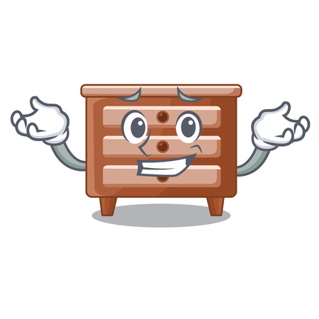 Grinning bedside table is isolated the mascot vector illustrationのイラスト素材