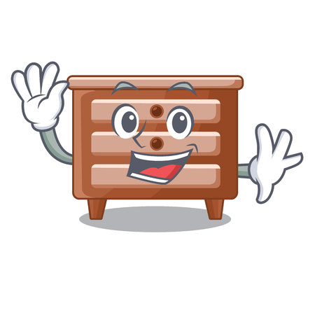 Waving bedside table is isolated the mascot vector illustrationのイラスト素材