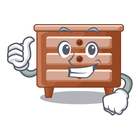 Thumbs up bedside table is isolated the mascot vector illustrationのイラスト素材