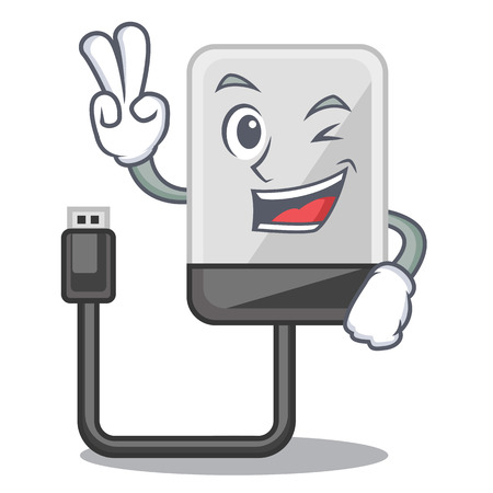 Two finger hasrd cartoon drive on wooden table vector illustrationのイラスト素材