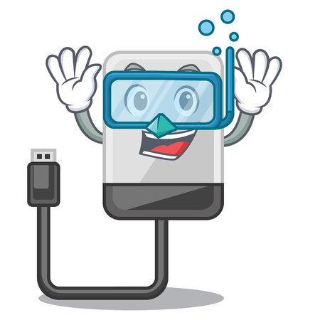Diving hasrd cartoon drive on wooden table vector illustrationのイラスト素材