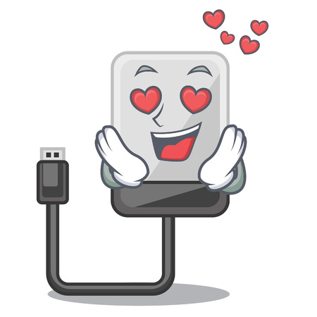 In love hard drive isolated on the characters vector illustrationのイラスト素材