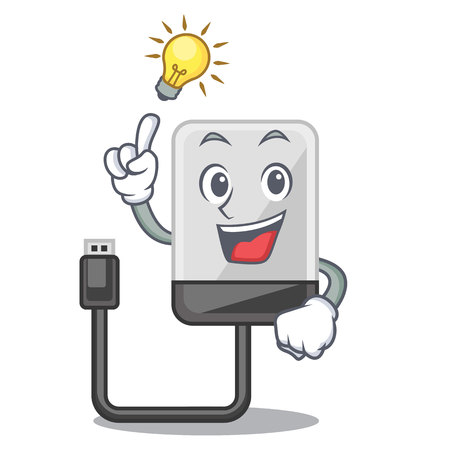 Have an idea cartoon hard drive in the bag vector illustrationのイラスト素材