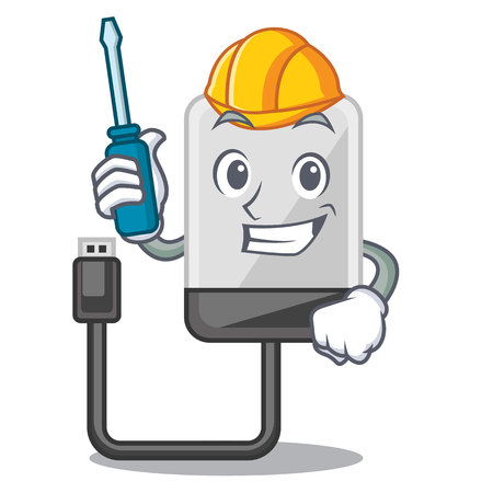 Automotive cartoon hard drive in the bag vector illustrationのイラスト素材