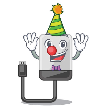 Clown cartoon hard drive in the bag vector illustrationのイラスト素材