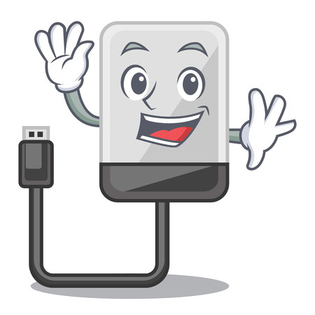 Waving hasrd cartoon drive on wooden table vector illustrationのイラスト素材