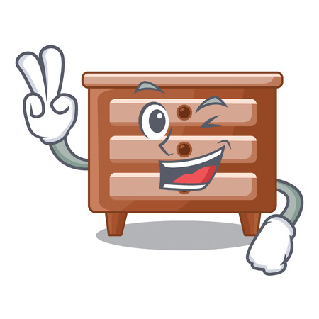 Two finger bedside table is isolated the mascot vector illustrationのイラスト素材