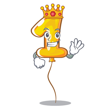 King number one balloon stickto cartoon door vector illustrationのイラスト素材