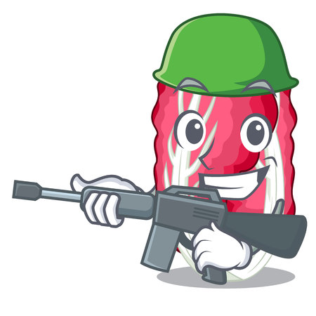Army radiccho in the shape of mascot vector illustrationのイラスト素材