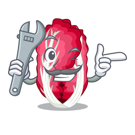 Mechanic Vegetable radicchio isolated with the cartoons vector illustrationのイラスト素材