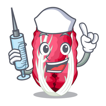 Nurse radicchio in a cartoon vegetable basket vector illustrationのイラスト素材