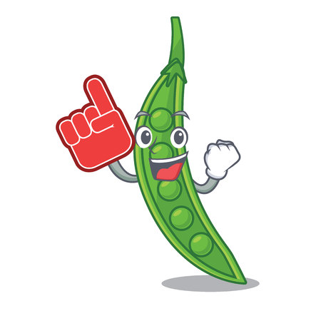 Foam finger snow peas isolated the on character vector illustrationのイラスト素材